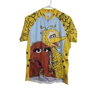 Big Bird and Snuffy Brainstorm Cycling Jersey‎ 2X Lightweight Nostalgia Casual